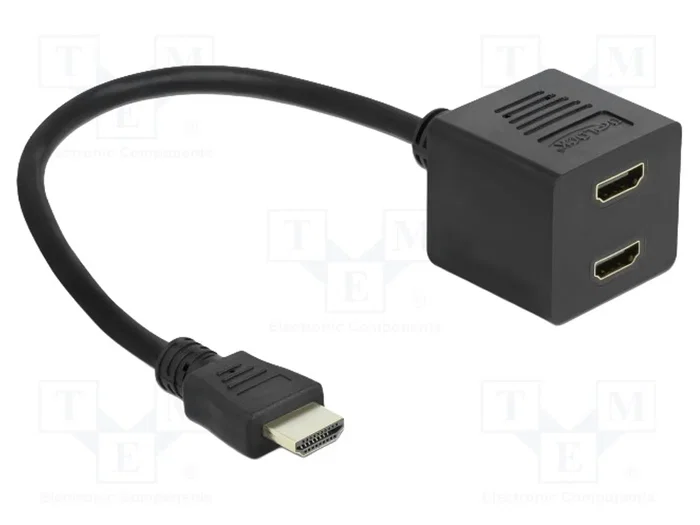 DeLOCK 65226 Splitter HDMI de alta velocidad con Ethernet, 1 Macho a 2 Hembras
