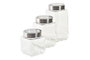 DKD Home Decor Set de 3 Botes de Cristal e Inox