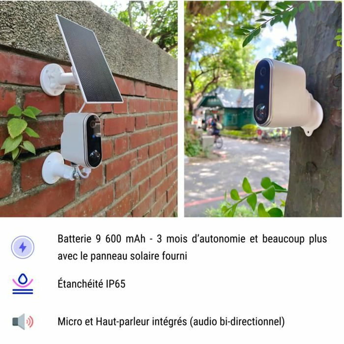 Konyks Camini Air 2 Solar Cámara de vigilancia exterior inalámbrica con panel solar Konyks Camini Air 2 Solar Cámara de vigilancia exterior inalámbrica con panel solar