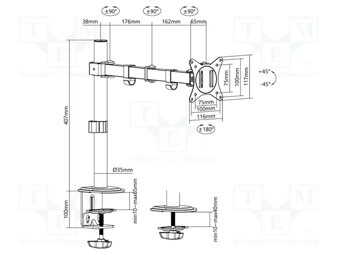 LogiLink Soporte para Monitor 17-32 pulgadas Negro