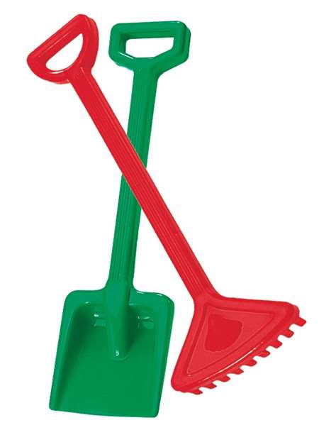 AVC - Juego de Pala y Rastrillo de Plástico para Niños, Juguete de Playa o Arena, 39 x 14 cm (Idiomas: ES, EN, FR, PT, IT, DE)