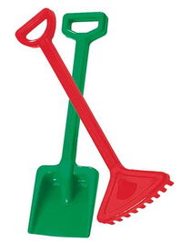 AVC - Juego de Pala y Rastrillo de Plástico para Niños, Juguete de Playa o Arena, 39 x 14 cm (Idiomas: ES, EN, FR, PT, IT, DE)