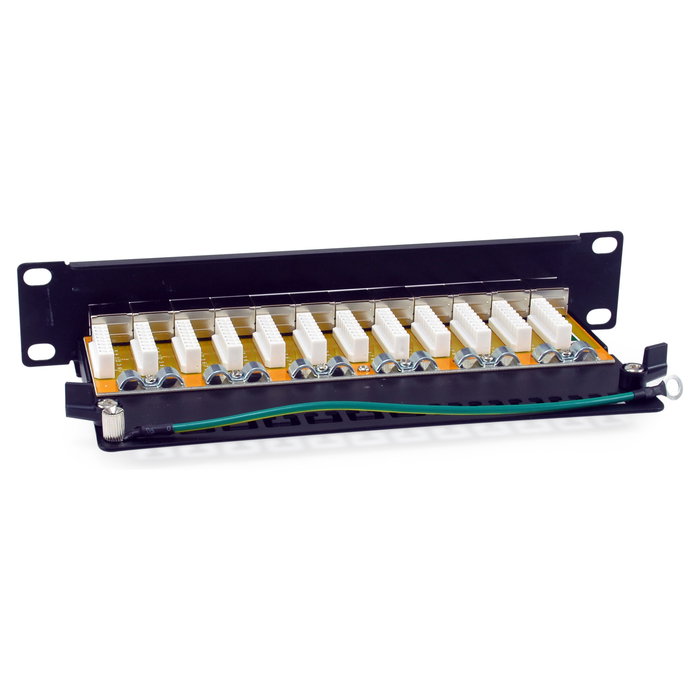 EQUIP Patch Panel 12 Puertos RJ45 Cat6A 10G Ethernet 1U Montaje Rack Negro 326623