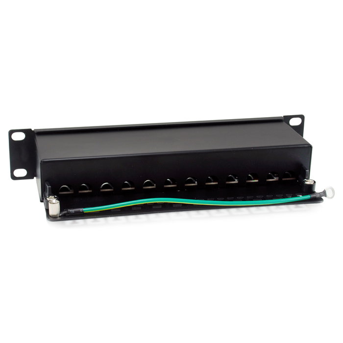 EQUIP Patch Panel 12 Puertos RJ45 Cat6A 10G Ethernet 1U Montaje Rack Negro 326623