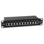 EQUIP Patch Panel 12 Puertos RJ45 Cat6A 10G Ethernet 1U Montaje Rack Negro 326623