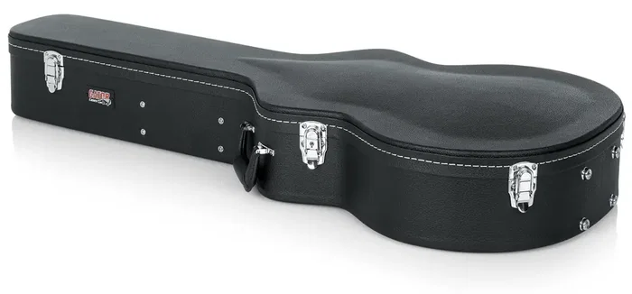 Gator Deluxe Estuche de madera para guitarra acústica jumbo, Negro