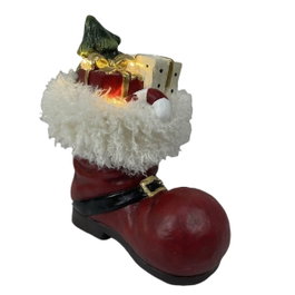DKD Home Decor Figura Navidad Tradicional Rojo Blanco Dorado Verde Led Magnesia 29 x 33.5 x 16.5 cm