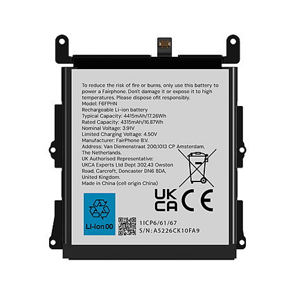 Fairphone Batería para Fairphone (Gen. 6) F6BATT-1ZW-WW1