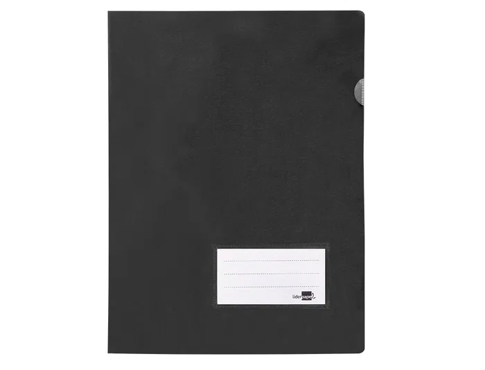 Liderpapel Carpeta Dossier A4 Uñero Negro Opaco Polipropileno 180 Micras