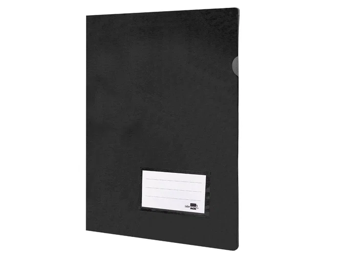 Liderpapel Carpeta Dossier A4 Uñero Negro Opaco Polipropileno 180 Micras