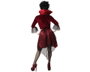 NO BRAND Disfraz de Vampiresa para Mujer Adulto, Halloween, Vestido Rojo Burdeos con Tul Negro y Mangas Blancas, Talla XS-S