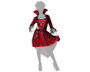 NO BRAND Disfraz de Vampiresa para Mujer Adulto, Halloween, Vestido Rojo Burdeos con Tul Negro y Mangas Blancas, Talla XS-S