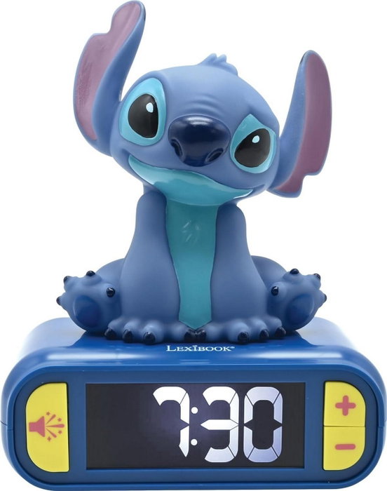 LEXIBOOK Reloj despertador digital Stitch con luz nocturna 3D y efectos sonoros