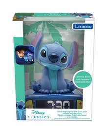 Lexibook Despertador Digital Stitch con Luz Nocturna 3D y Efectos Sonoros, Personaje Disney Lilo y Stitch, para Niños y Adultos 15x10x20 cm