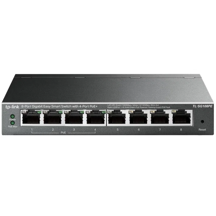TP-Link TL-SG108PE Switch Gestionado L2 Gigabit Ethernet PoE Negro TP-Link TL-SG108PE Switch Gestionado L2 Gigabit Ethernet PoE Negro