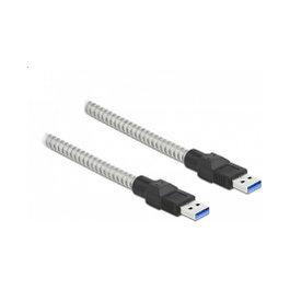 DeLOCK Cable USB 3.2 Gen 1 Tipo-A a Tipo-A con cubierta metálica 2 m Plata
