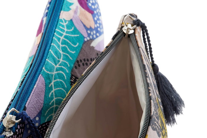 DKD Home Decor Neceser Mediterraneo Multicolor Naranja 4 x 20 x 25 cm Algodon Poliester