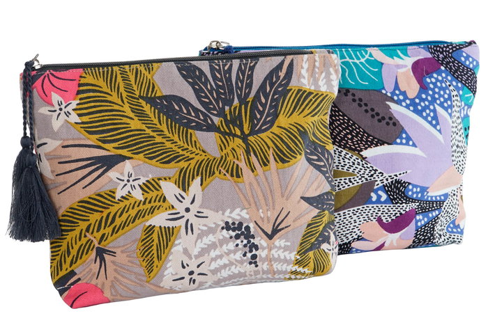 DKD Home Decor Neceser Mediterraneo Multicolor Naranja 4 x 20 x 25 cm Algodon Poliester