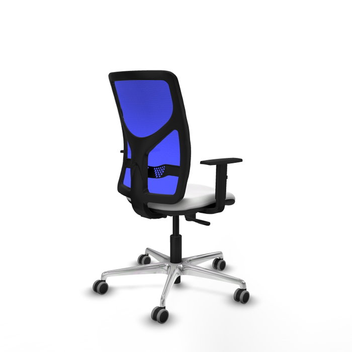 PIQUERAS Y CRESPO Silla de oficina Motilla con mecanismo Sincro, Tela Blanca y Malla Azul PIQUERAS Y CRESPO Silla de oficina Motilla con mecanismo Sincro, Tela Blanca y Malla Azul