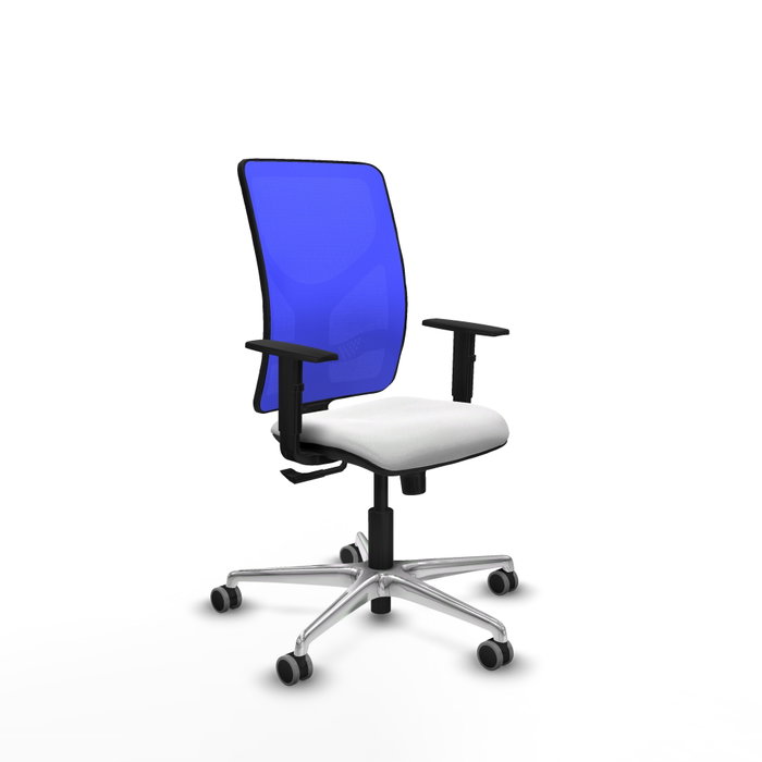 PIQUERAS Y CRESPO Silla de oficina Motilla con mecanismo Sincro, Tela Blanca y Malla Azul PIQUERAS Y CRESPO Silla de oficina Motilla con mecanismo Sincro, Tela Blanca y Malla Azul
