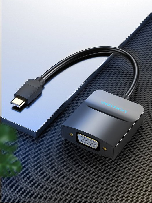 Vention TDDBB Adaptador USB Tipo-C Macho a VGA Hembra Negro