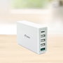 Fantec QC3-A51 Quick Charge 3.0 40W 5 USB Ports Blanco