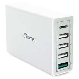 Fantec QC3-A51 Quick Charge 3.0 40W 5 USB Ports Blanco