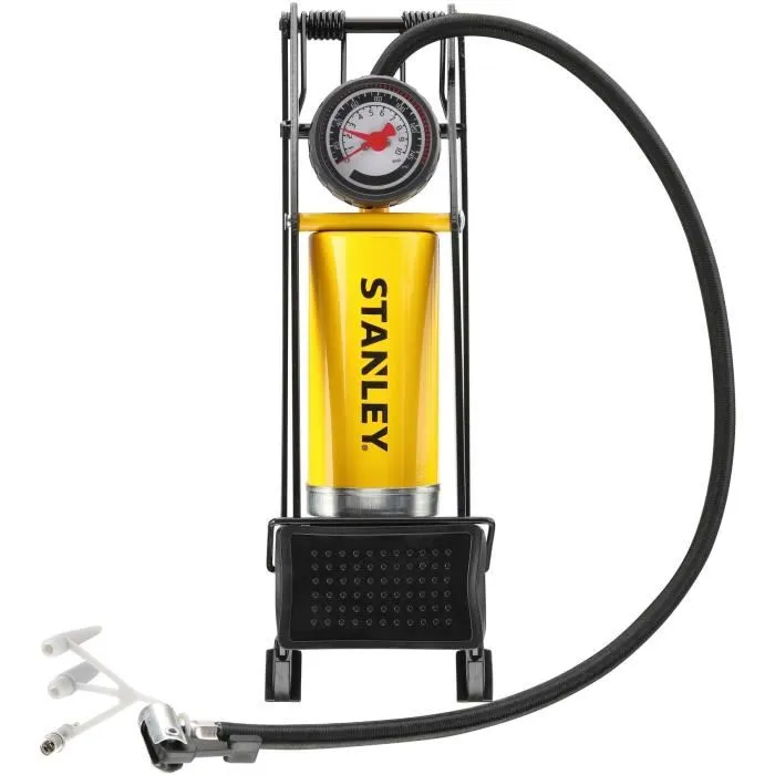 Stanley Bomba de Pie STHT80894-1, Presión Máxima 100 psi / 6,9 Bares, para Coches, Bicicletas y Pelotas