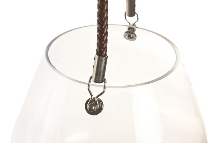 DKD Home Decor Portavelas Cristal y Mimbre Transparente Marron 26 x 25 x 26 cm (4 Unidades)