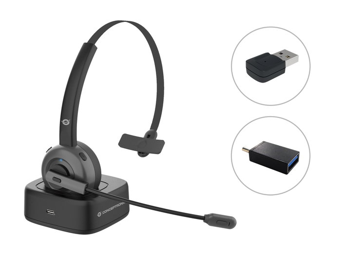 Conceptronic POLONA03BDA Auricular Mono Bluetooth con Base de Carga