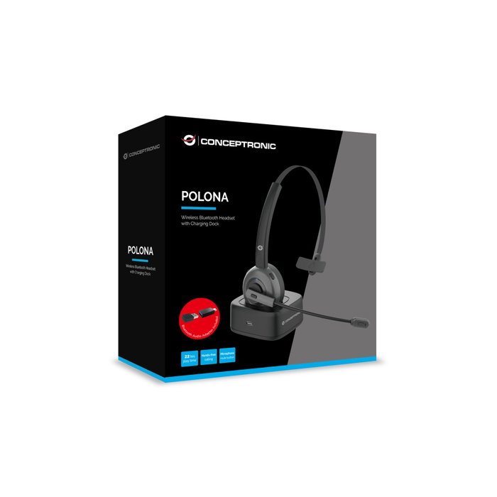 Conceptronic POLONA03BDA Auricular Mono Bluetooth con Base de Carga