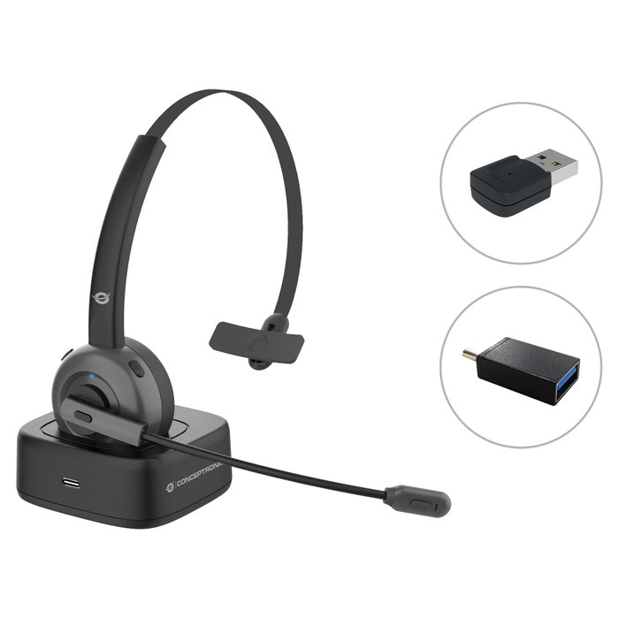Conceptronic POLONA03BDA Auricular Mono Bluetooth con Base de Carga