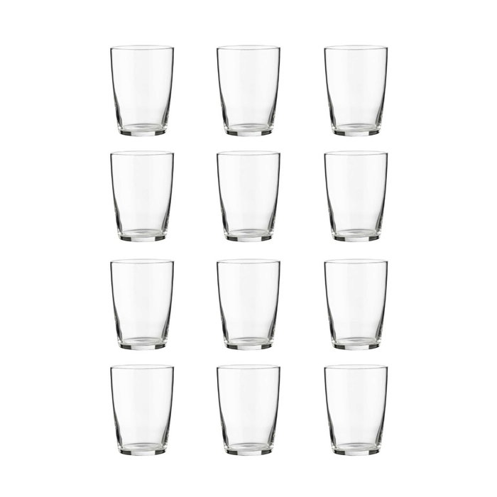 Summa Bilbo Vaso 50 cl (0.5 L) de Vidrio Templado, Altura 12.1 cm, Diámetro 8.9 cm, Borde Grueso, Modelo H 121 mm (Set de 12)