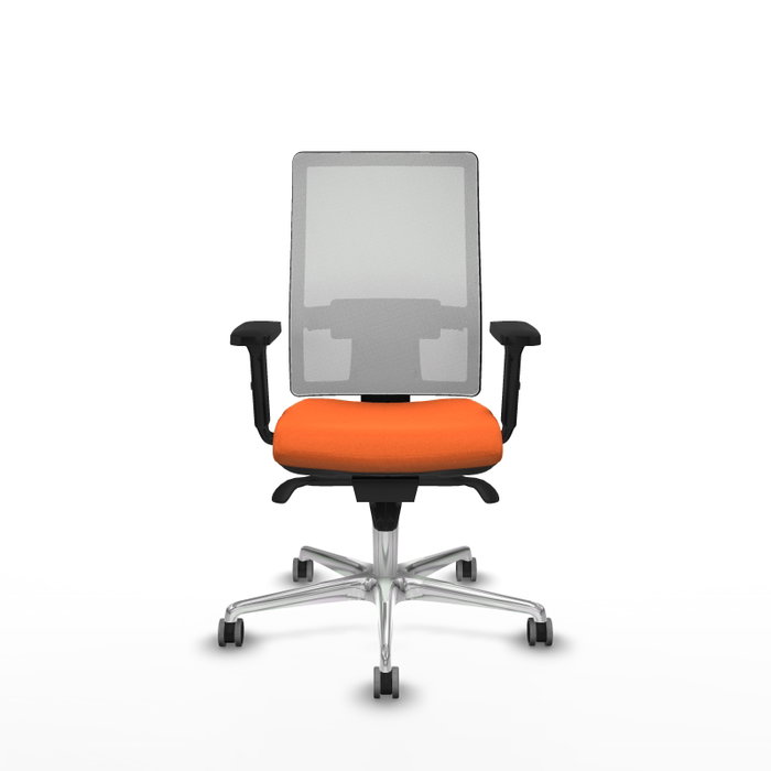 PIQUERAS Y CRESPO Silla de oficina Horna Naranja con Malla Blanca