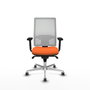 PIQUERAS Y CRESPO Silla de oficina Horna Naranja con Malla Blanca