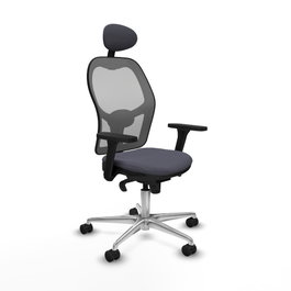 PIQUERAS Y CRESPO Silla de oficina Jorquera Gris con mecanismo Sincro y Brazos 3D