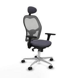 PIQUERAS Y CRESPO Silla de oficina Jorquera Gris con mecanismo Sincro y Brazos 3D