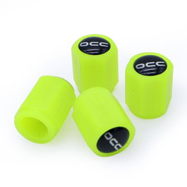 OCC Motorsport Tapones para Válvula con Luz LED Amarillo Fluorescente, Pack de 4 Unidades en ABS, Referencia OCCLEV005