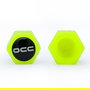 OCC Motorsport Tapones para Válvula con Luz LED Amarillo Fluorescente, Pack de 4 Unidades en ABS, Referencia OCCLEV005