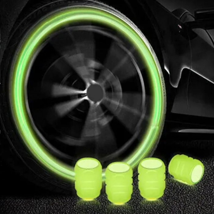 OCC Motorsport Tapones para Válvula con Luz LED Amarillo Fluorescente, Pack de 4 Unidades en ABS, Referencia OCCLEV005