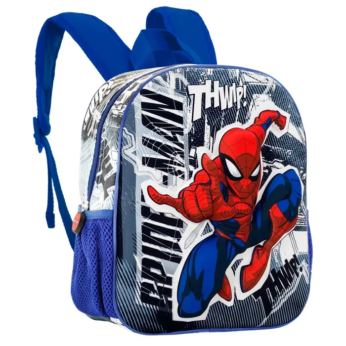 Marvel Spiderman Mochila 3D Jumping Pequeña Preescolar Spiderman Gris