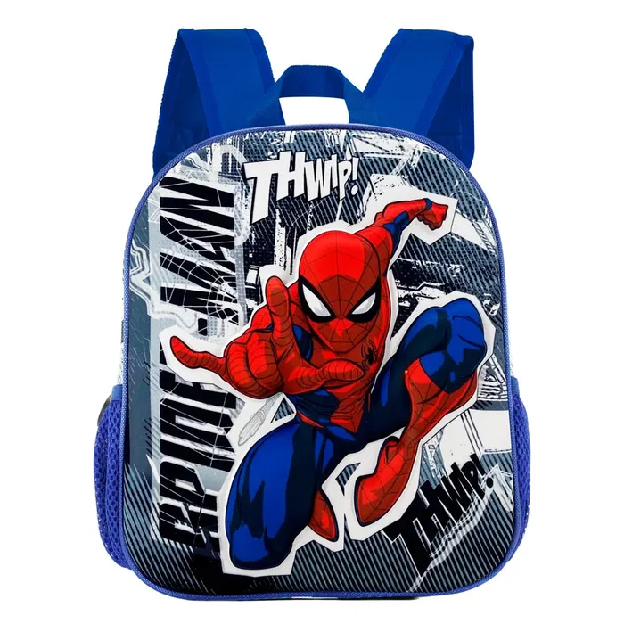 Marvel Spiderman Mochila 3D Jumping Pequeña Preescolar Spiderman Gris