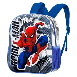 Marvel Spiderman Mochila 3D Jumping Pequeña Preescolar Spiderman Gris
