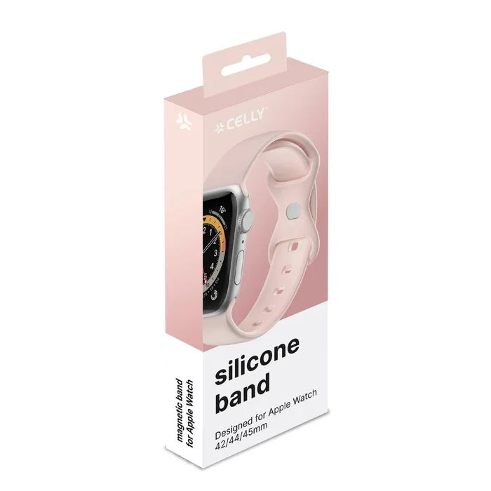 Celly Correa para Apple Watch 42/44/45 mm Rosa Silicona