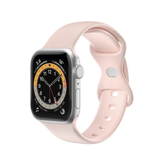 Celly Correa de Silicona Rosa para Apple Watch Series 7/SE/8/Ultra 42mm 44mm 45mm - Accesorio con Cierre de Doble Hebilla - WBANDSIL44BP
