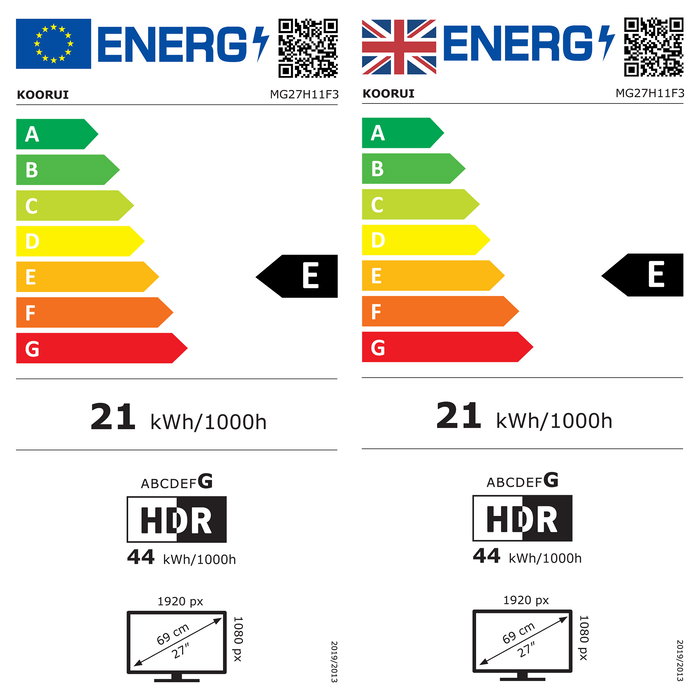 Koorui G2711P Monitor Gaming 27 pulgadas (68,6 cm) FHD 1ms 200Hz IPS