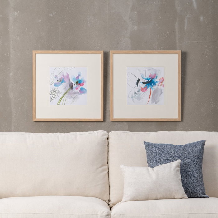 Cuadro Pintura Abstracto 2/M Madera 50 X 50 cm (Set de 2)