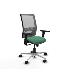 PIQUERAS Y CRESPO Silla de oficina Zulema con mecanismo Sincro, Verde esmeralda y Gris