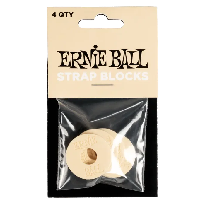 Ernie Ball Strap Blocks 4 Pcs - Cierres de Seguridad para Correas de Guitarra