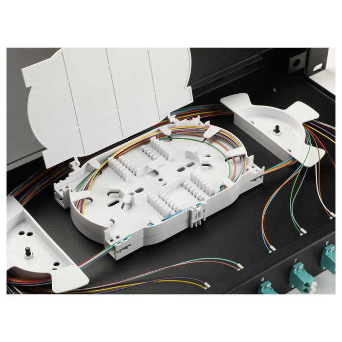 EQUIP Panel de parcheo de fibra óptica 12-Port LC-Duplex OM3 1U